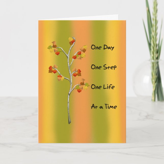 Tarjeta One Day One Step Personaliza a Branch Yellow Naran (Anverso)