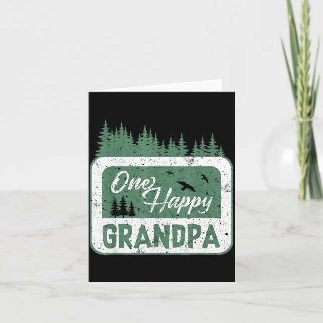 Tarjeta One Happy Grandpa Camper 1st Birthday Camng Bear  (Anverso)