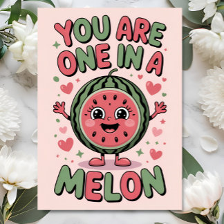 Tarjeta One in a Melon – Fun Watermelon Birthday Card