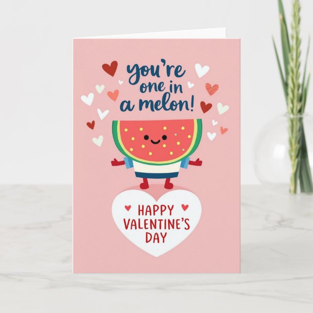 Tarjeta One In A Melon Valentines Day Card (Anverso)
