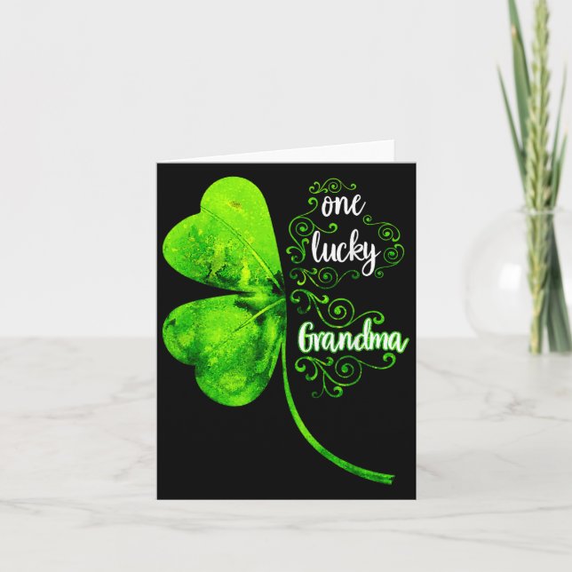 Tarjeta One Lucky Grandma Shamrock Grandma St Patricks Day (Anverso)