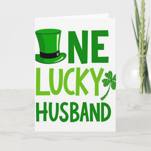 Tarjeta One Lucky Husband St Patricks Card (Anverso)