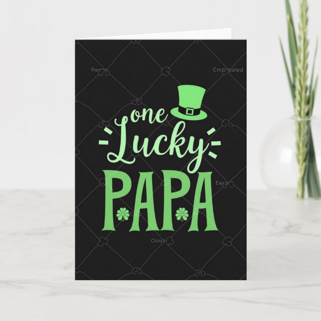 Tarjeta One Lucky Papa Greeting Card (Anverso)