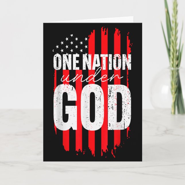 Tarjeta One Nation Under God American Flag Christian Jesus (Anverso)