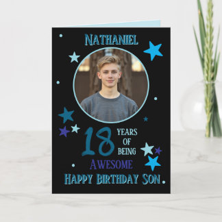 Tarjeta One Photo 18th Birthday Card For Son