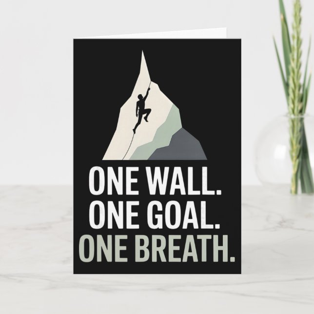Tarjeta One Wall One Goal One Breath Rock Climber  (Anverso)