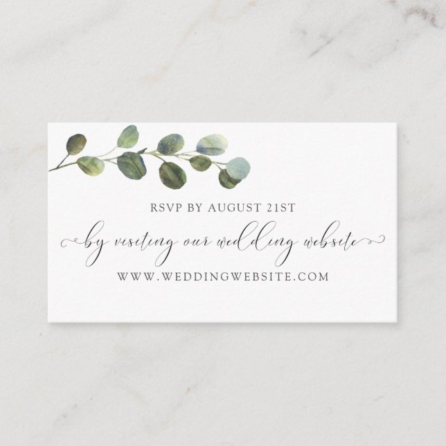 Tarjeta online Eucalyptus Wedding RSVP (Anverso)