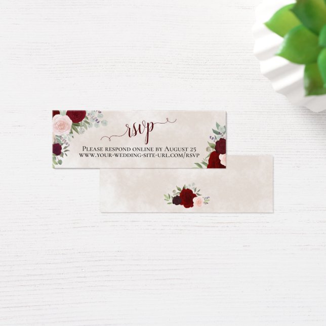 Tarjeta online RSVP de Rubor Pink & Red Roses Wedd (Escritorio)