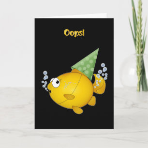 Tarjeta ¡Oops de cumpleaños de PECES!