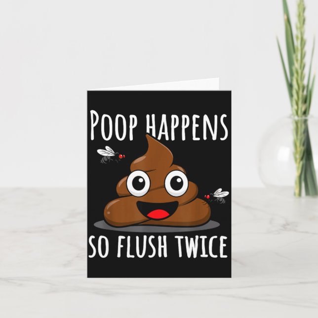 Tarjeta Op Happens So Fluwice Funny Toilet Humor  (Anverso)