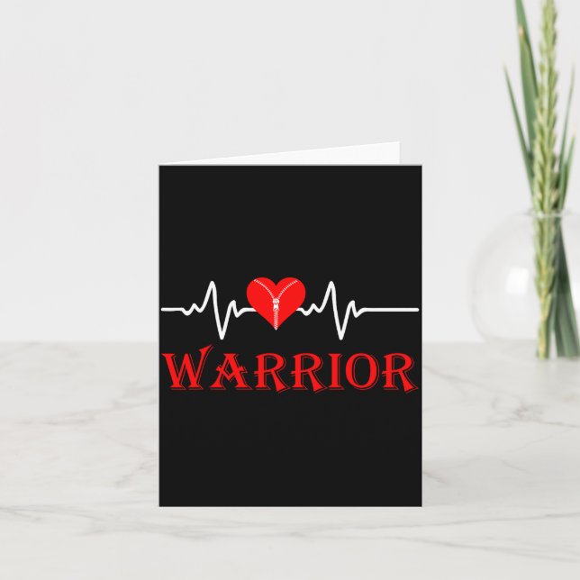 Tarjeta Open Heart Surgery Recovery Survivor Heart Warrior (Anverso)