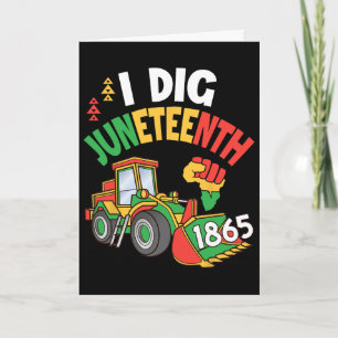 Tarjeta Operador de Ckhoe Me Encanta Juneteenth 1865 Afroa