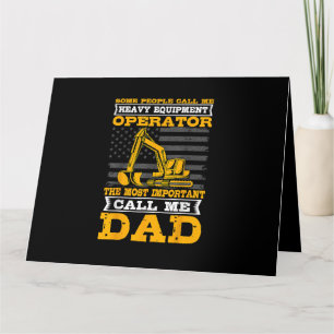 Tarjeta Operador de Equipo Pesado Excavadora Día del Padre