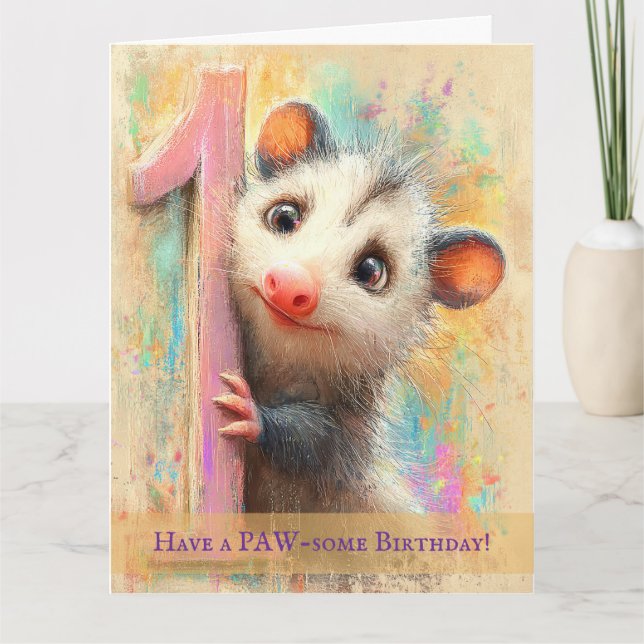 Tarjeta Opossum Birthday Card (Anverso)