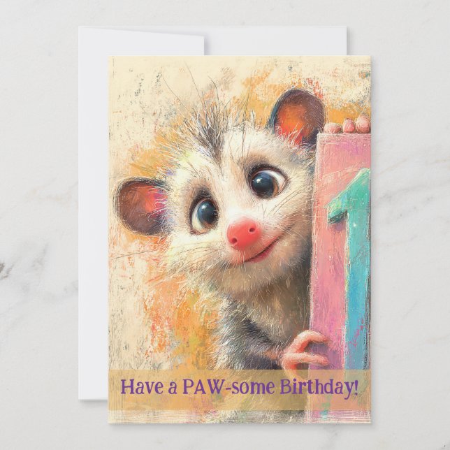 Tarjeta Opossum Birthday Card (Anverso)
