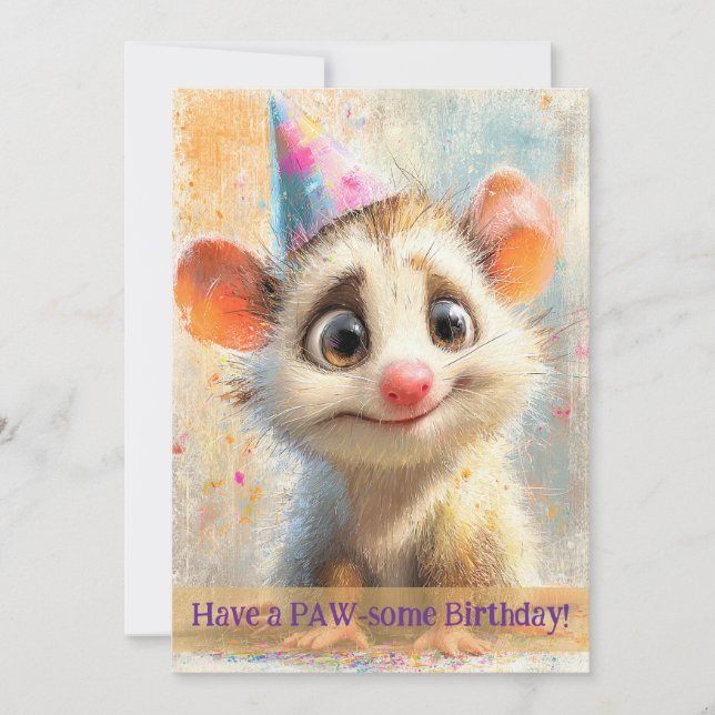 Tarjeta Opossum Birthday Card (Anverso)