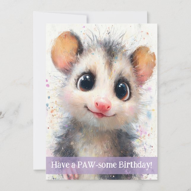 Tarjeta Opossum Birthday Card (Anverso)