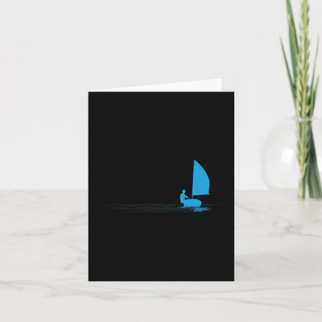 Tarjeta Optimar Sailboat Dinghy Sail Bote Sailor Grap (Anverso)