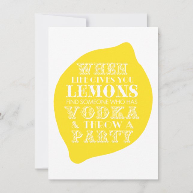 Tarjeta optimista| Tema del Fiesta limón (Anverso)