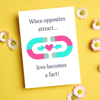 Tarjeta Opuestos atraen amor