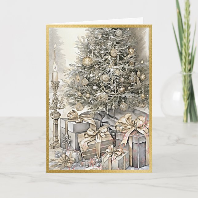 Tarjeta Opulencia clásica de Yuletide (Anverso)