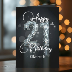 Tarjeta Opulento desparlante Día 21 de aniversario con abu