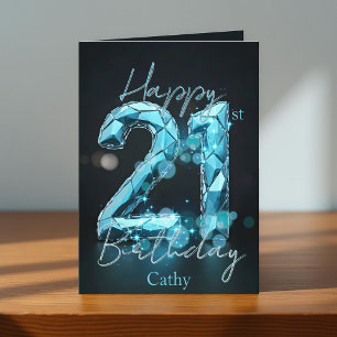 Tarjeta Opulento Sapphire Azul y Negro 21 cumpleaños