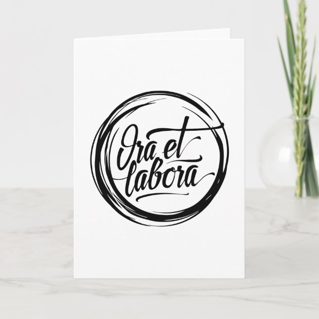 Tarjeta Ora et labora (Anverso)