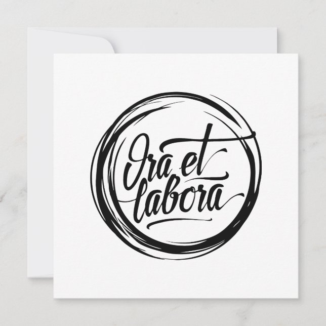 Tarjeta Ora et labora (Anverso)