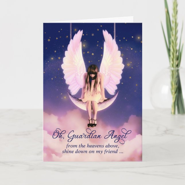Tarjeta Oración Ángel de Guardian para una amiga (Anverso)