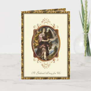 Tarjeta Oración católica de San Gabriel Archangel
