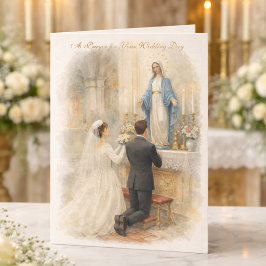 Tarjeta Oración Católica para el Día de la Boda Nuestra Se