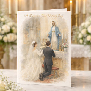 Tarjeta Oración Católica para el Día de la Boda Nuestra Se