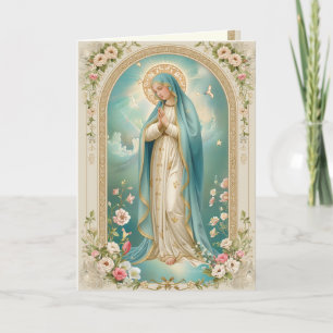 Tarjeta Oración católica religiosa de la madre María Memor