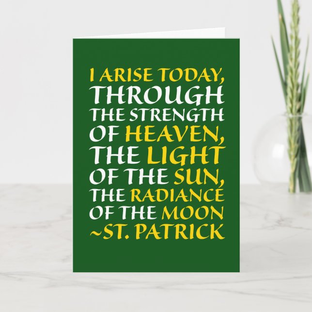 Tarjeta Oración católica religiosa de San Patricio (Anverso)