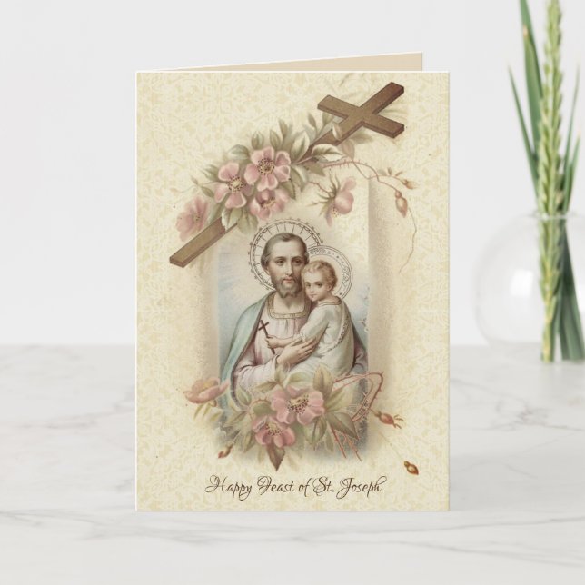 Tarjeta Oración católica St. Joseph Feast (Anverso)