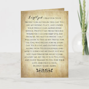 Tarjeta Oración cristiana para la protección