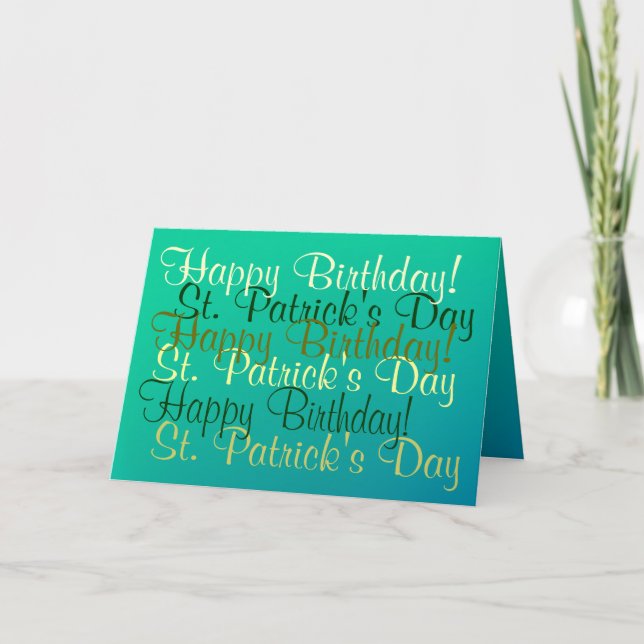 Tarjeta Oración de bendiciones por el Día de San Patricio (Anverso)