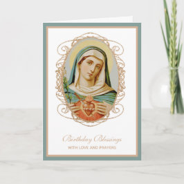 Tarjeta Oración de cumpleaños de la Virgen María Católica