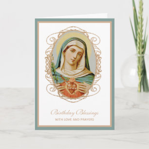 Tarjeta Oración de cumpleaños de la Virgen María Católica