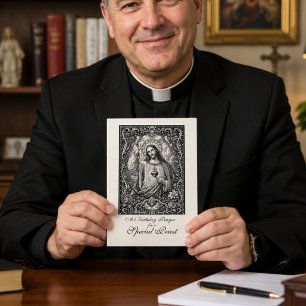 Tarjeta Oración de cumpleaños del Sagrado Corazón para un
