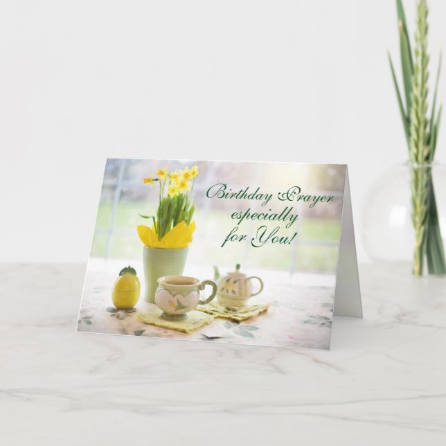 Tarjeta Oración de cumpleaños Escritura Tea Fiesta y Daffo (Anverso)
