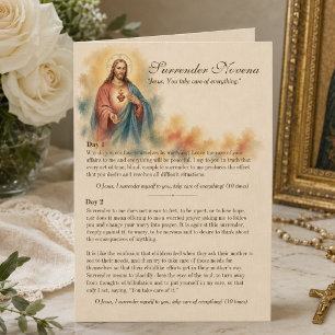 Tarjeta Oración de la Novena de Entrega al Sagrado Corazón
