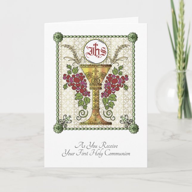 Tarjeta Oración de la Primera Comunión Católica Tradiciona (Anverso)