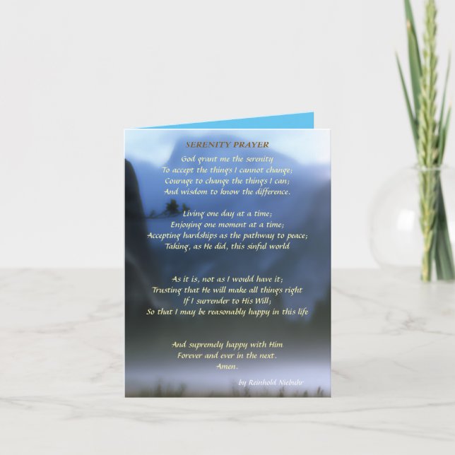 Tarjeta Oración de la Serenidad (Anverso)