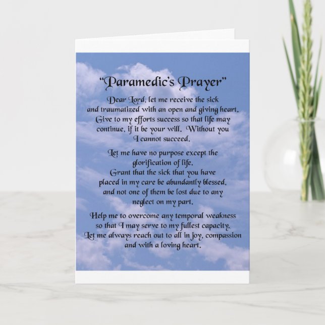 Tarjeta oración de los paramédicos (Anverso)