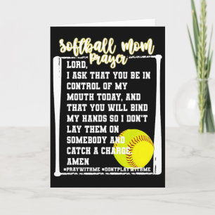 Tarjeta Oración de Mamá de Softbol Día de Juego de Béisbol