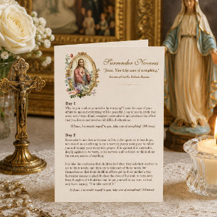 Tarjeta Oración de Novena de Rendición al Sagrado Corazón 