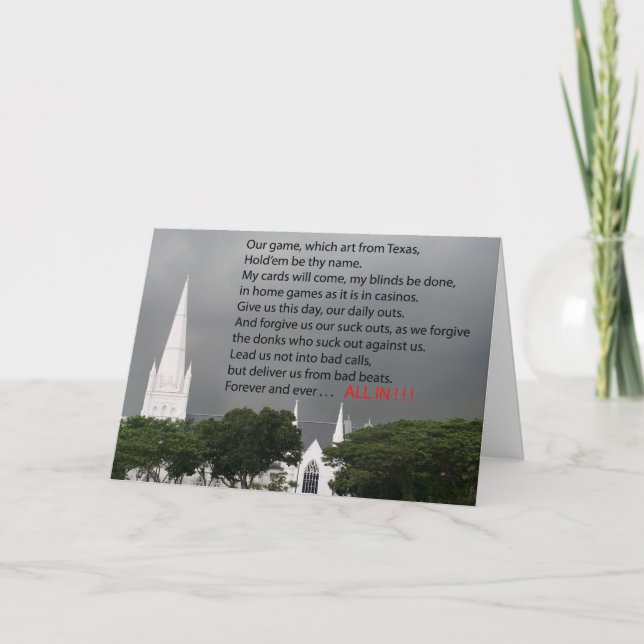 Tarjeta oración de póquer (Anverso)