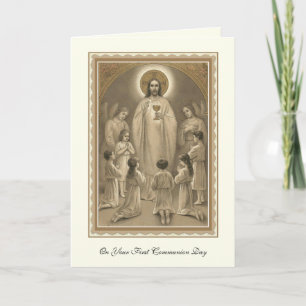 Tarjeta Oración de Primera Comunión de niño o niña